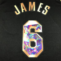 Men's Los Angeles Lakers LeBron James #6 Black Swingman Player Jersey1