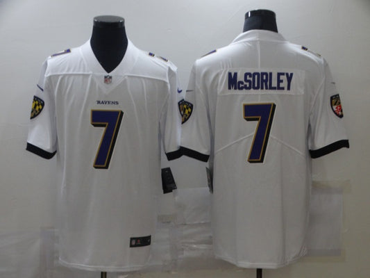 Men's Baltimore Ravens Trace McSorley #7 White Game Jersey1