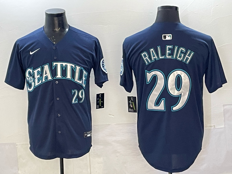 Men's Seattle Mariners Cal Raleigh #29 Navy Limited Player Jersey