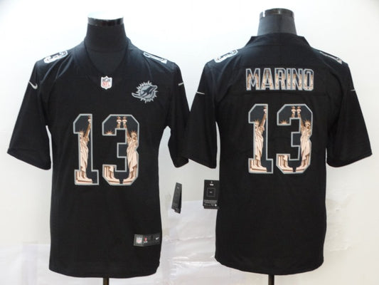 Men's Miami Dolphins #13 Dan Marino Black Alternate Game Jersey1