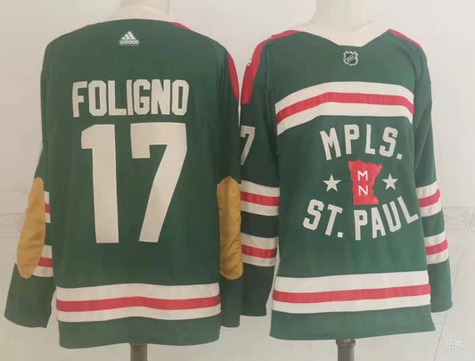 Men's Minnesota Wild Marcus Foligno #17 Green Breakaway Player Jersey1