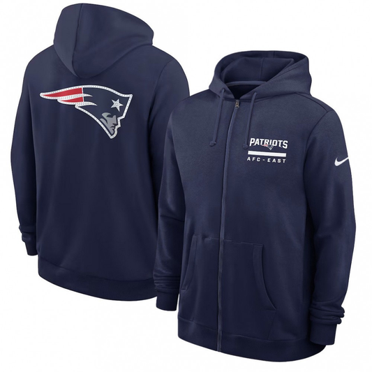 Men's New England Patriots Utility Player Sideline NFL Full-Zip Hoodie