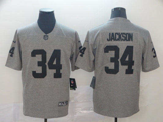 Men's Las Vegas Raiders Bo Jackson #34 Gray Game Player Jersey1