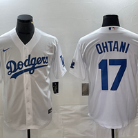 Men's Los Angeles Dodgers Shohei Ohtani #17 White Home Replica Player Jersey1
