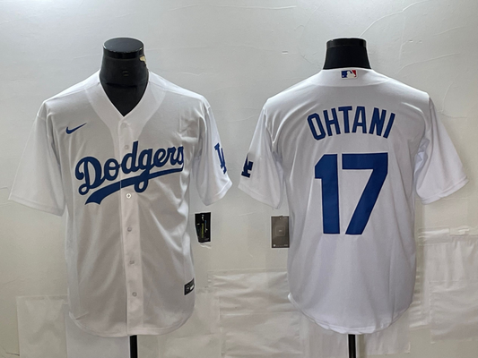 Men's Los Angeles Dodgers Shohei Ohtani #17 White Home Replica Player Jersey1