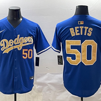Men's Los Angeles Dodgers Mookie Betts #50 Royal 2025 Gold Collection Limited Jersey1