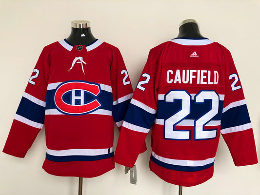 Men's Montreal Canadiens Cole Caufield #22 Red Player Jersey1