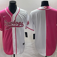 Men's Dallas Cowboys Pink/White Blank Jersey1