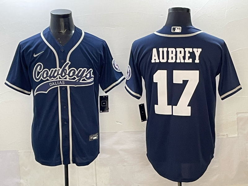 Brandon Aubrey #17 Dallas Cowboys Navy Game Jersey - JerseysFreak