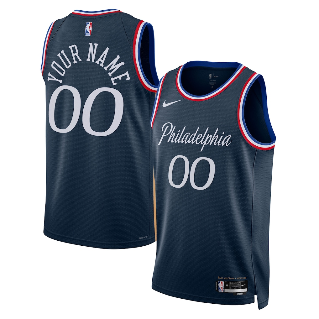 Men's Philadelphia 76ers Navy 2025/26 City Edition Swingman Custom Jersey