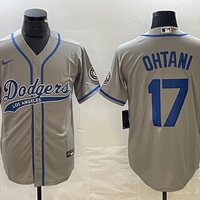 Men's Los Angeles Dodgers Shohei Ohtani #17 Gray Game Jersey1 Joint Edition