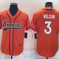 Men's Denver Broncos Russell Wilson #3 Orange Game Jersey1 Joint Edition
