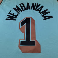 Men's San Antonio Spurs Victor Wembanyama #1 Light Blue 2024/25 Swingman Player Jersey1 - City Edition