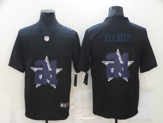 Men's Dallas Cowboys #21 Ezekiel Elliott Black Alternate Game Player Jersey1