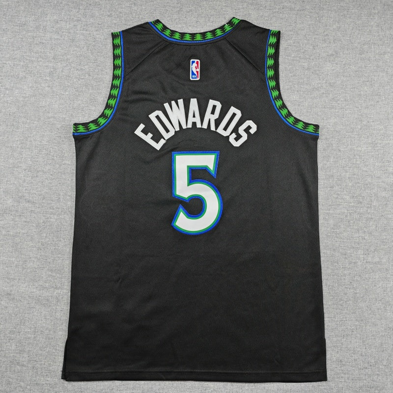 Men's Minnesota Timberwolves Anthony Edwards #5 Black Swingman Jersey - Statement Edition