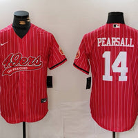 Men's San Francisco 49ers Ricky Pearsall #14 Red Player Game Jersey1