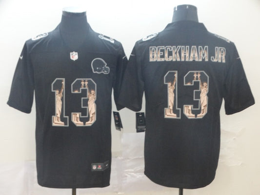 Men's Cleveland Browns Odell Beckham Jr. Black Player Game Jersey1