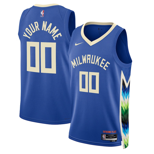 Men's Milwaukee Bucks Royal 2022/23 Swingman Custom Jersey1 - City Edition