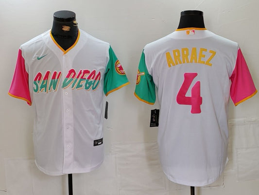 Men's San Diego Padres Luis Arraez #4 White City Connect Limited Player Jersey1