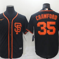 Men's San Francisco Giants Brandon Crawford #35 Black Stitched Jersey1
