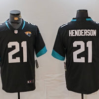 Men's Jacksonville Jaguars CJ Henderson #21 Black Game Player Jersey1