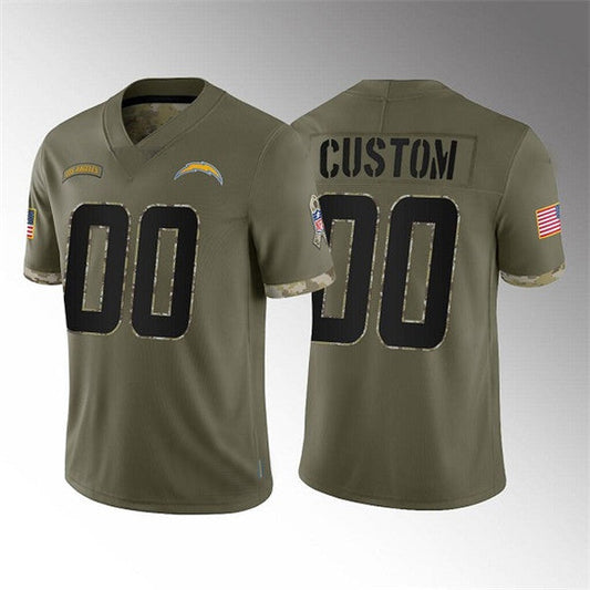 Custom1 Los Angeles Chargers ACTIVE PLAYER 2022 Olive Salute To Service Limited Stitched American Football Jerseys