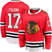 Men's Chicago Blackhawks Nick Foligno #17 Red Home Breakaway Jersey1