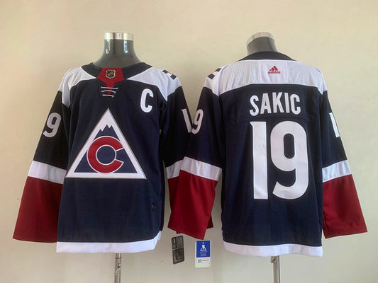 Men's Colorado Avalanche Joe Sakic #19 Navy Breakaway Player Jersey1