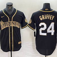 Men's Seattle Mariners Ken Griffey Jr. #24 Black Authentic Player Jersey1