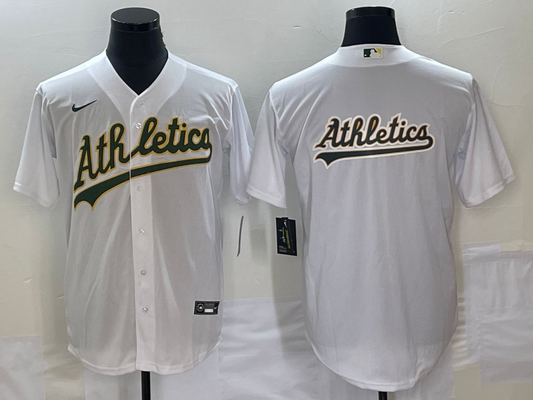 Men's Oakland Athletics White Home Replica Player Jersey1
