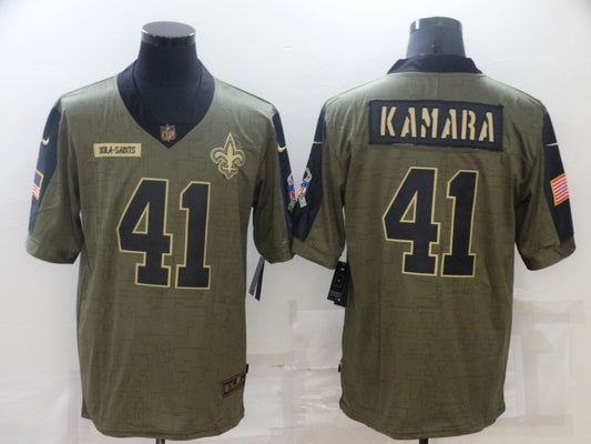 Men's New Orleans Saints Alvin Kamara #41 Brown Game Player Jersey1