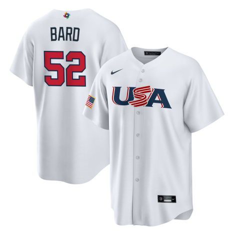 Men's 2023 World Baseball Classic #52 Daniel Bard USA White Jersey1