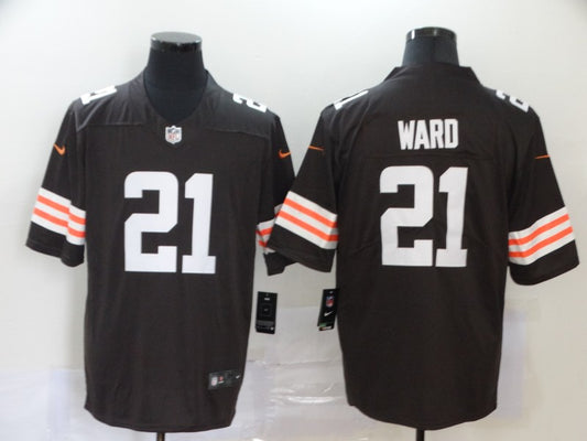 Men's Cleveland Browns Denzel Ward #21 Brown Game Jersey1