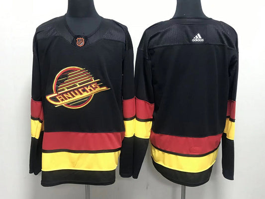 Men's Vancouver Canucks Black Retro Primegreen Authentic Blank Jersey1