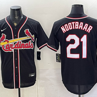Men's St. Louis Cardinals Lars Nootbaar #21 Fashion Replica Black Out Jersey