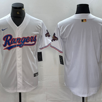 Men's Texas Rangers White Blank 2024 Gold Collection Limited Player Jersey1