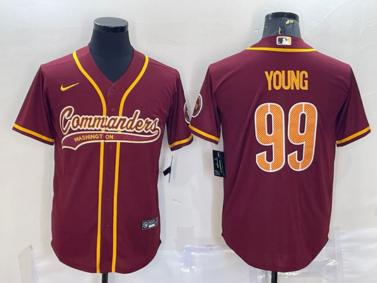 Men's Washington Commanders Chase Young #99 Red Game Jersey1 Joint Edition