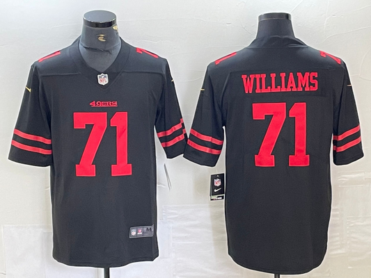 Men's San Francisco 49ers Trent Williams #71 Black Game Player Jersey1
