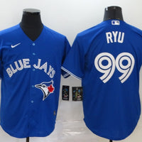 Men's Toronto Blue Jays Hyun-Jin Ryu #99 Blue Replica Baseball Jersey1