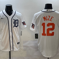 Men's Detroit Tigers Casey Mize #12 White Replica Player Jersey1