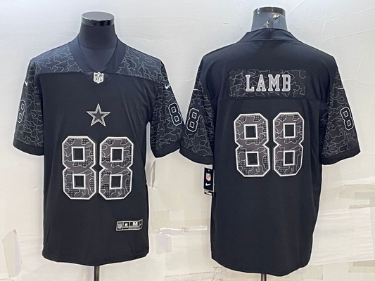 Men's Dallas Cowboys CeeDee Lamb #88 Black RFLCTV Limited Jersey1