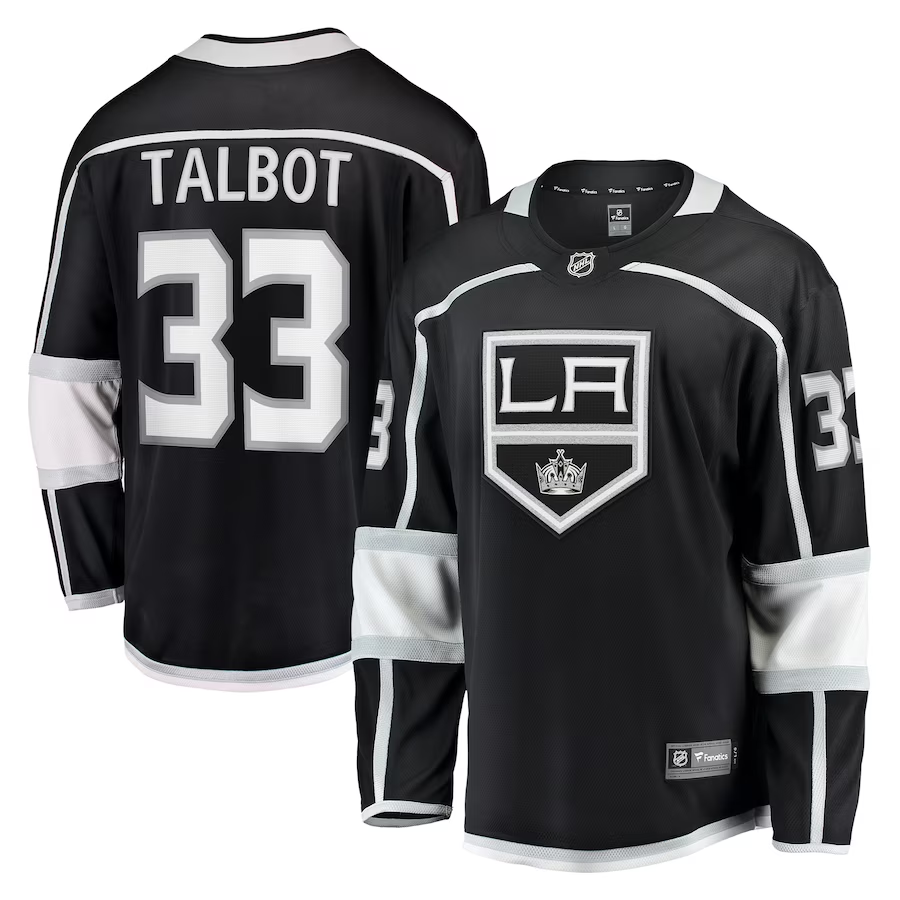 Men's Los Angeles Kings Cam Talbot #33 Black Home Breakaway Jersey1