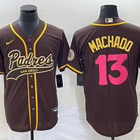 Men's San Diego Padres Manny Machado #13 Brown Replica Player Jersey1 Joint Edition