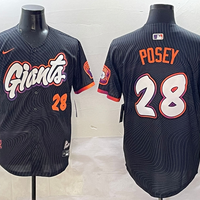 Men's San Francisco Giants Buster Posey #28 Black 2025 City Connect Limited Player Jersey1
