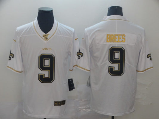 Men's New Orleans Saints Drew Brees #9 White Game Jersey1