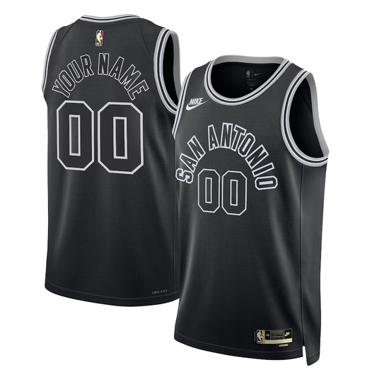 Men's San Antonio Spurs Black 2022/23 Custom Swingman Jersey1 - Classic Edition