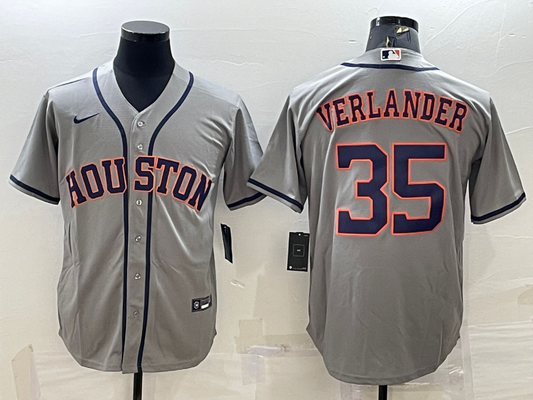 Men's Houston Astros Justin Verlander #35 Gray Replica Player Jersey1