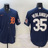 Men's Detroit Tigers Justin Verlander #35 Navy Limited Player Jersey1