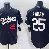 Men's Los Angeles Dodgers Tommy Edman #25 Black Alternate Player Jersey