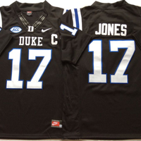 Men's Duke Blue Devils Daniel Jones #17 Black Player Game Jersey